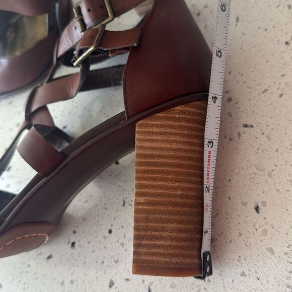 Lauren Ralph Lauren Octavia Brown Strappy Block Heel Sandals Open Toe Size 10 - Picture 7 of 12